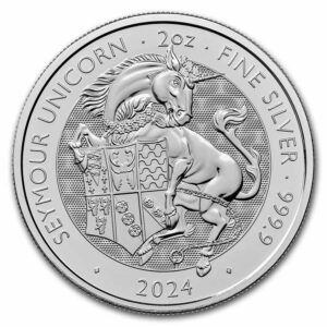 Royal Mint 2024 GB 2 oz stříbrná mince Royal Tudor Beasts Seymour Unicorn BU