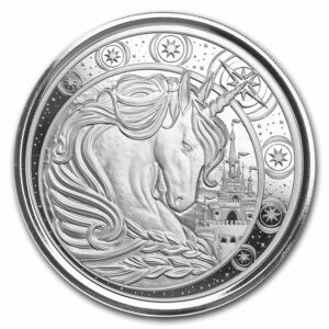 Scottsdale Mint Stříbrná mince 5 Cedis Magical Unicorn 1 Oz Ghana 2023 BU