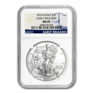 UNITED STATES MINT Stříbrná mince Eagle MS-69 NGC (první verze) 2014