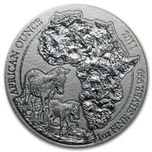 Mayer Mint GMBH Stříbrná mince 2011 Rwanda African Zebra BU