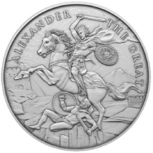9Fine Mint ALEXANDER VELKÝ Legendární vojevůdci 1 Oz Stříbná mince