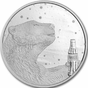 9Fine Mint COCA COLA® Polární medvěd 1 OZ STŘÍBRNÁ MINCE  V KAPSLI