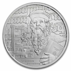 9Fine Mint Johannes Gutenberg BU 1 Oz 2024 Niue