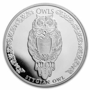 9Fine Mint Stygian Owl BU Sova 2024 Čadská republika 1 oz