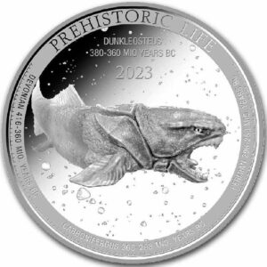 Leipziger Edelmetallverarbeitung DUNKLEOSTEUS Prehistorický život 2023 1 oz Stříbrná mince