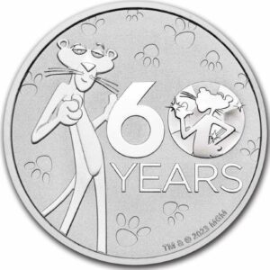 Perth Mint RŮŽOVÝ PANTER 60. VÝROČÍ 2024 1 $ 1 OZ STŘÍBRNÁ BU MINCE