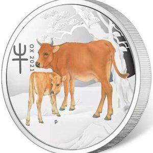 Royal Australian Mint Rok Buvola 1 Oz Lunar Ox BU Stříbrná mince 2021