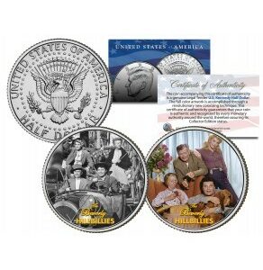 Merrick Mint THE BEVERLY HILLBILLIES – TV SHOW – Barevná sada 2 mincí JFK s půl dolarem v USA