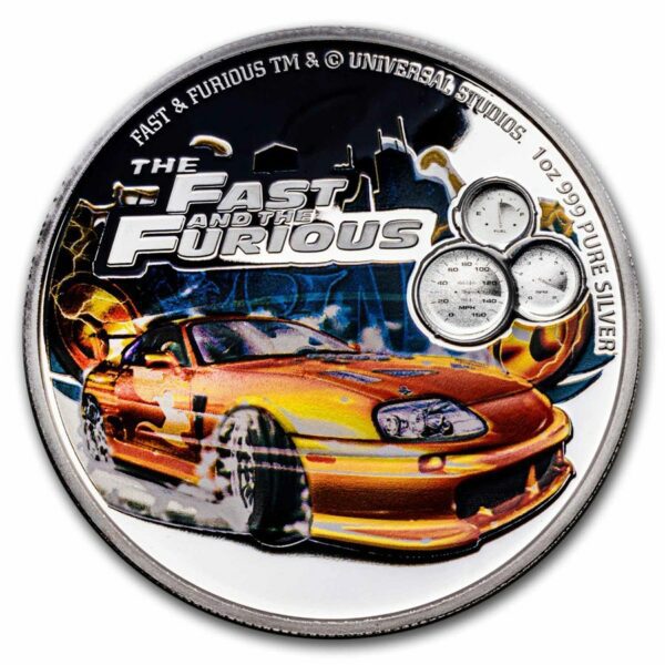 New Zealand Mint stříbrná barevná mince Fast & Furious Proof 2 dolary 2023 Niue