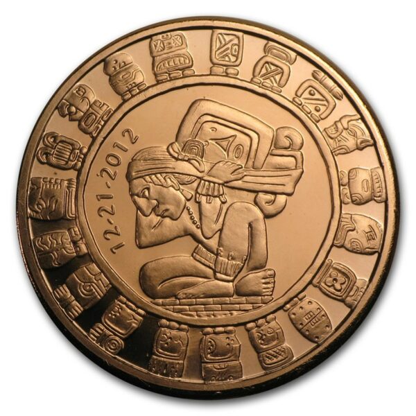 Silver Shield 1 oz Měděná mince -Mayský kalendář