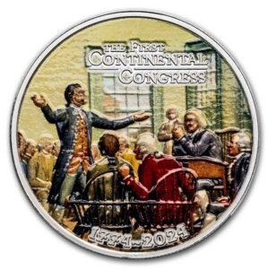 Mayer Mint GMBH Revolution: First Continental Congress (Color) 1 Oz 2024 $1 Native Mint