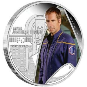 The Perth Mint Australia Star Trek: Enterprise – kapitán Jonathan Archer 1 Oz stříbrná mince