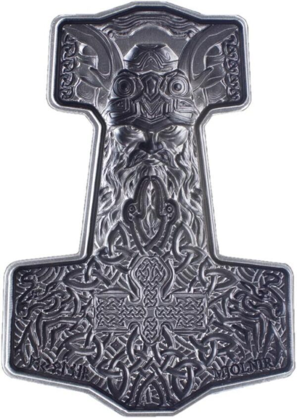 KOMSCO 2 oz Mjolnir stříbro