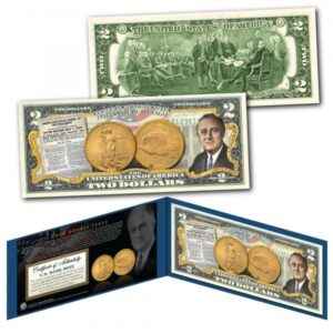 UNITED STATES MINT 1933 ZLATÁ DVOJITÁ ORLÍ mince Prezident Saint Gaudens Franklin D. Roosevelt Pravé zákonné platidlo 2 USD